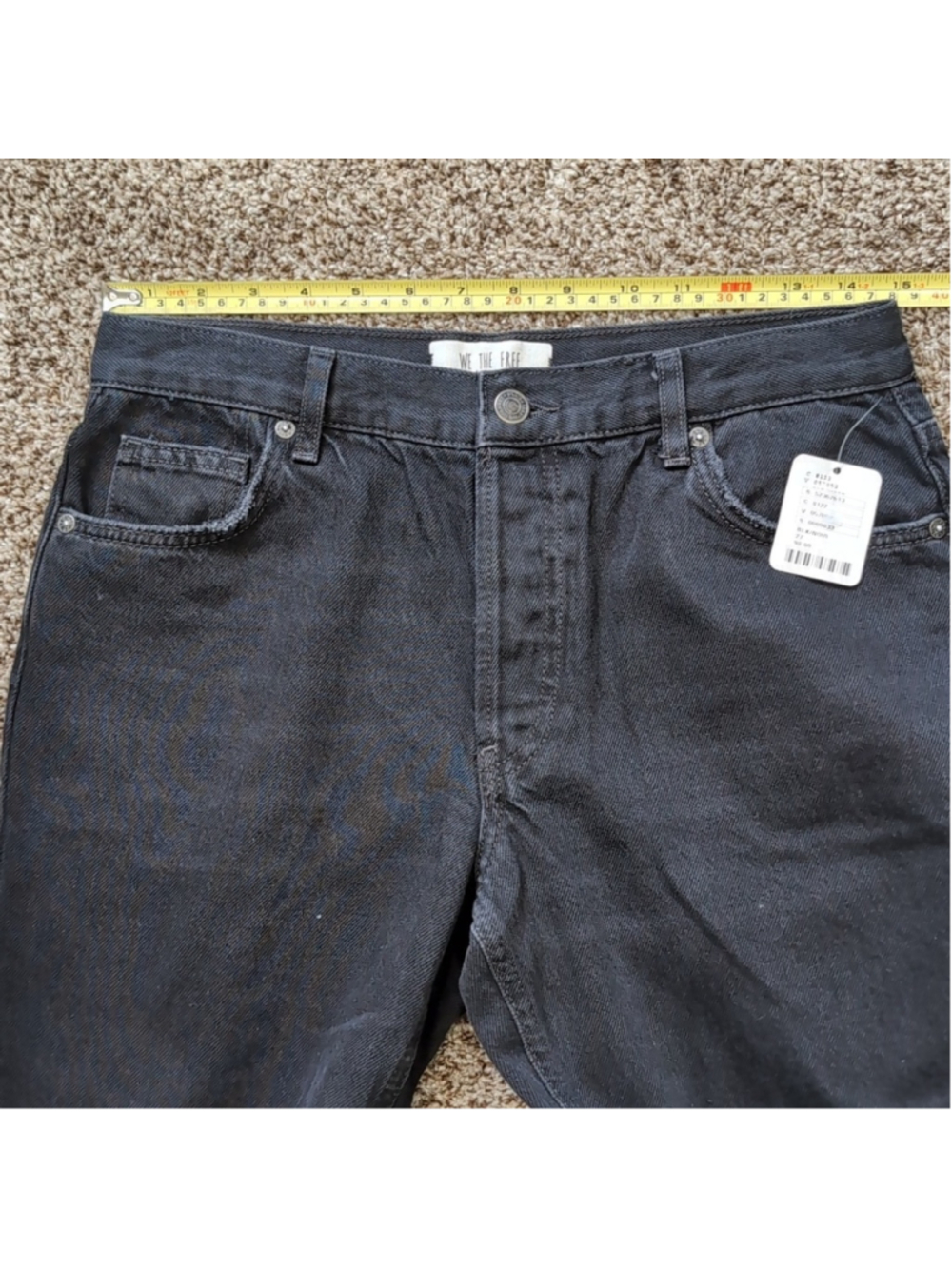 Free People Maggie Mid Rise Distressed Black Women Jeans Size 27 NEW - Picture 5 of 16